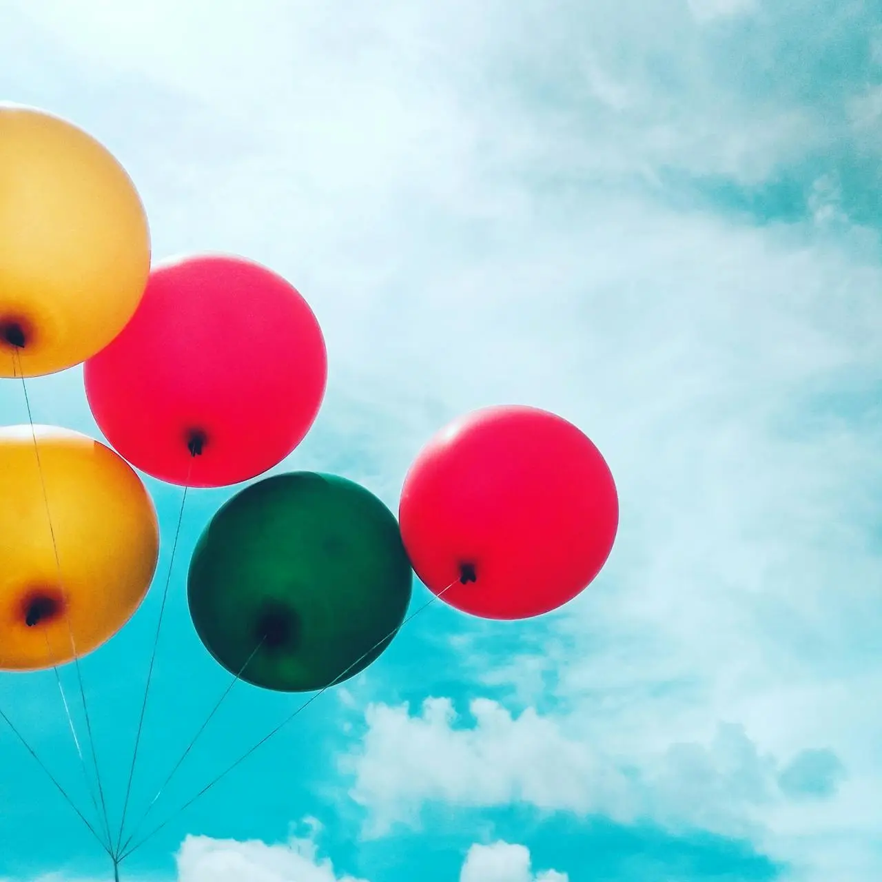 Multi color balloon in the sky